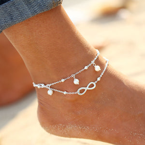 Fashion Women Simple All-Match Infinity Creative Silver Anklet