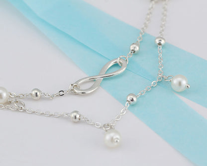 Fashion Women Simple All-Match Infinity Creative Silver Anklet