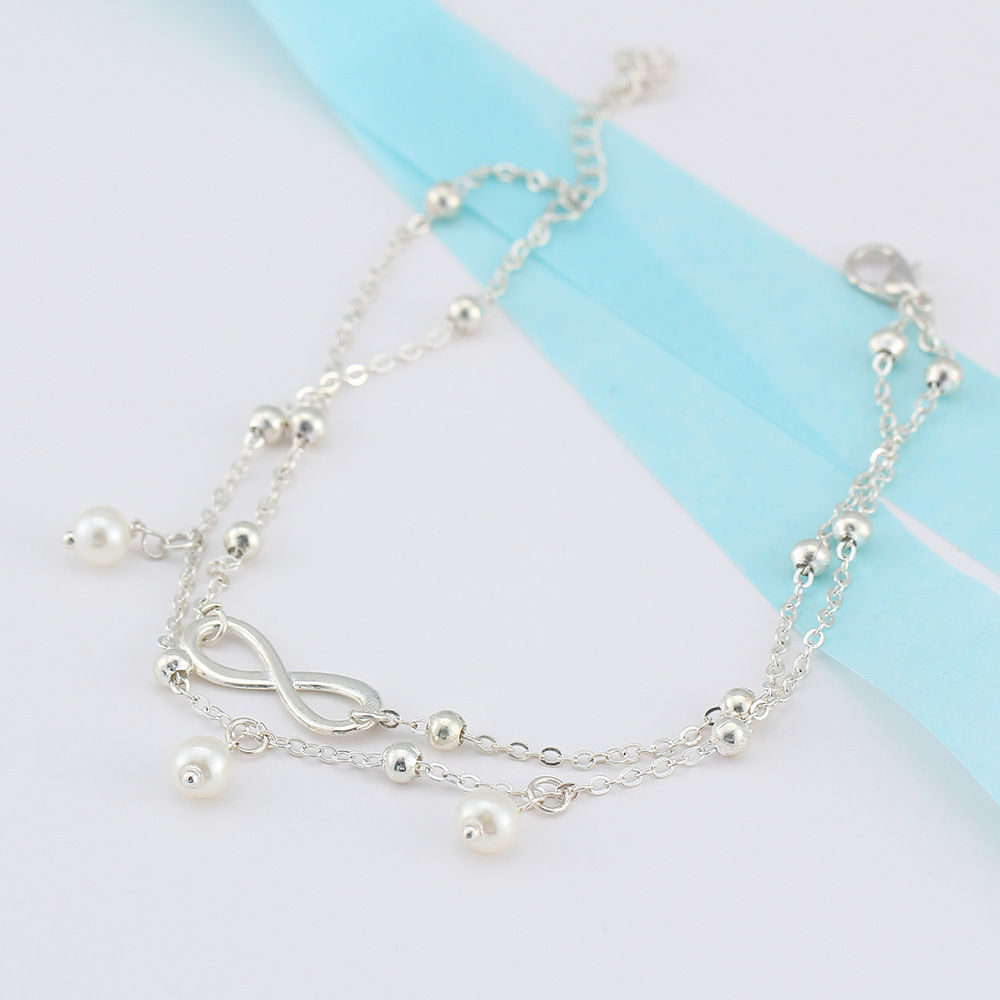 Fashion Women Simple All-Match Infinity Creative Silver Anklet