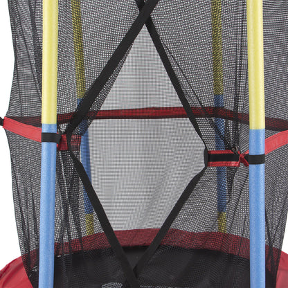 55" Round Kids Mini Trampoline w/ Enclosure Net Pad Rebounder Outdoor Exercise