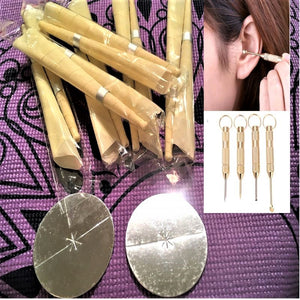 100% Beeswax Candles Cleaning Tools For Ear Wax Natural Hollow Blend Complete Kit