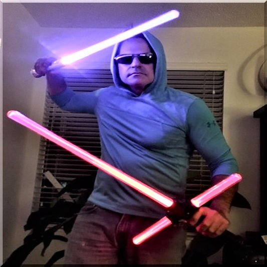Kylo Ren Lightsaber Cross Guard VS JEDI Saber Sword Force FX - BUNDLE