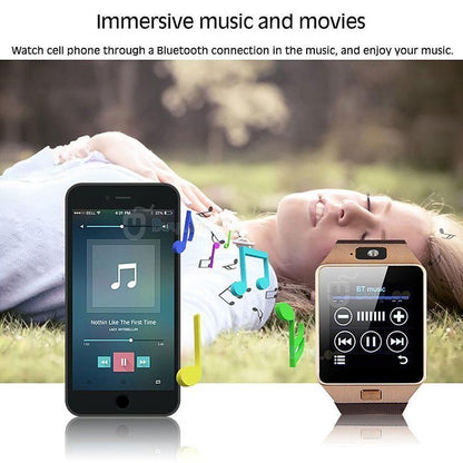 Gold Bluetooth Smart Watch GSM SIM for iPhone Samsung lg Android Phone Mate - UNISEX