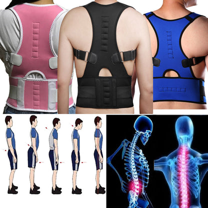 Magnetic Therapy Posture Corrector Support Back Shoulder Brace Belt UNISEX