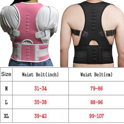 Magnetic Therapy Posture Corrector Support Back Shoulder Brace Belt UNISEX