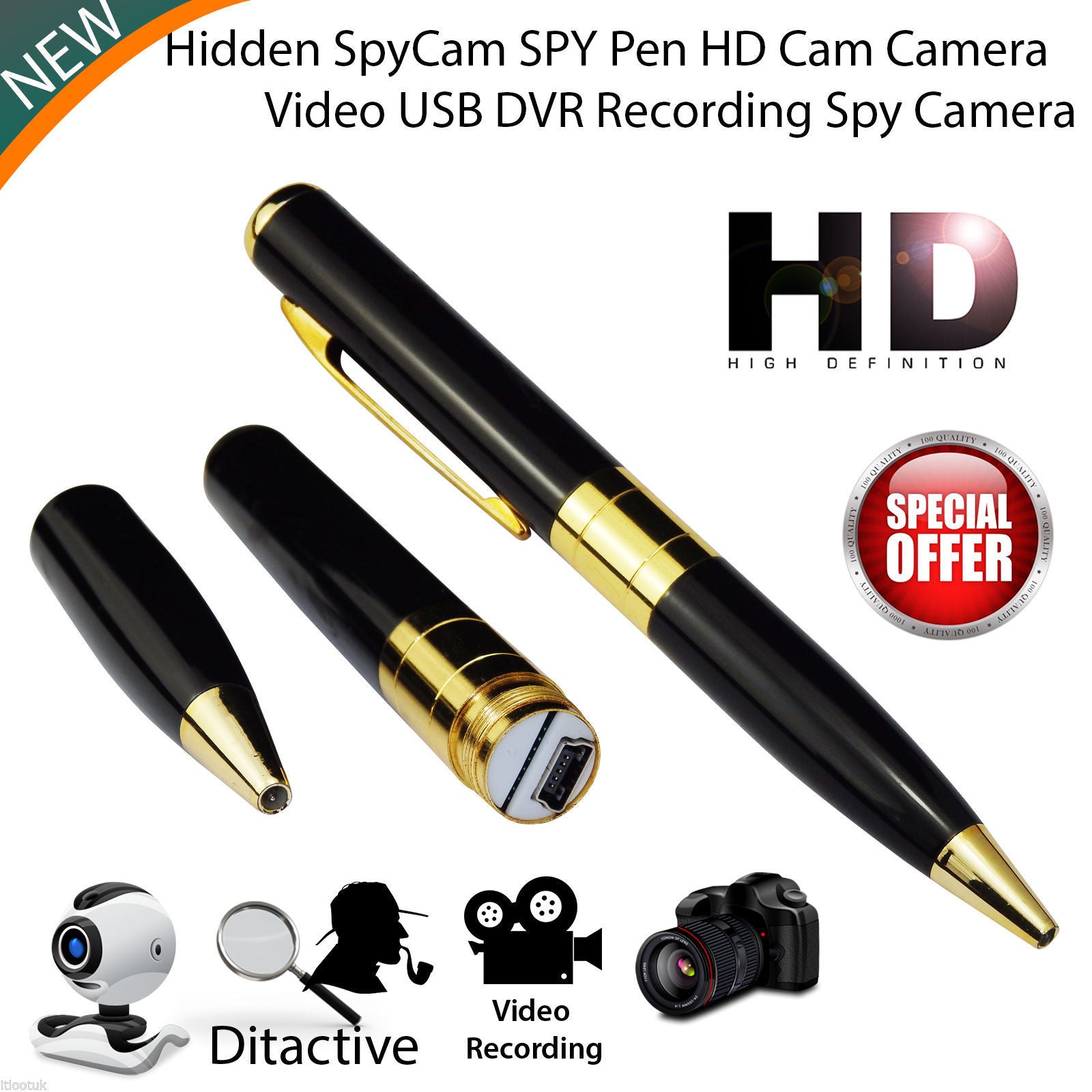 New Mini SPY Pen HD Cam Hidden Camera 32GB Video USB DVR Recording