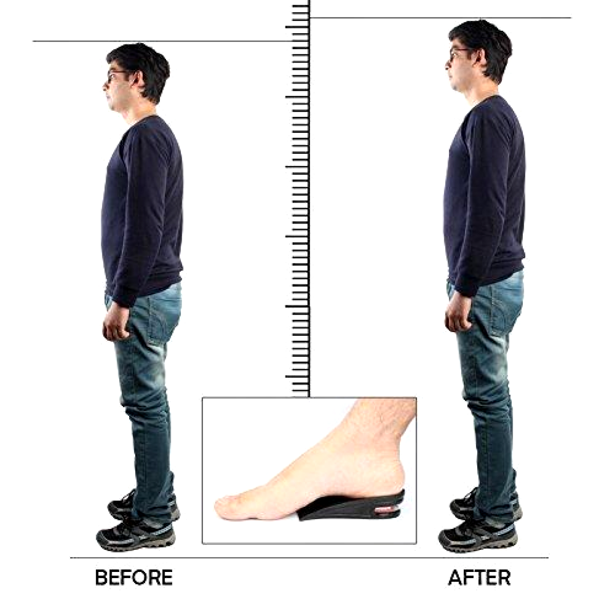 INCREASE YOUR HEIGHT - Muti-Layer Air Cushion Height Elevator Shoe Insole