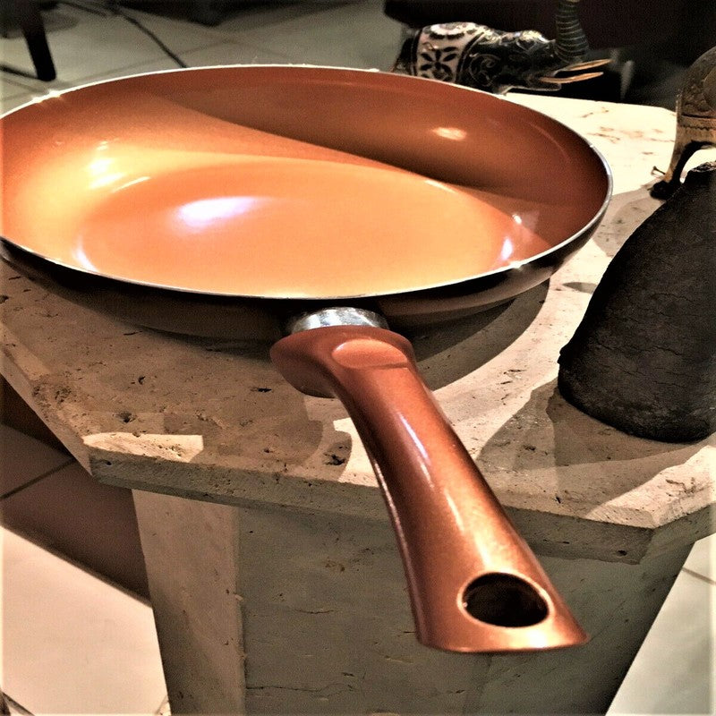 Copper Fry Pan Nonstick Induction Skillet Healthy Cookware 9.5