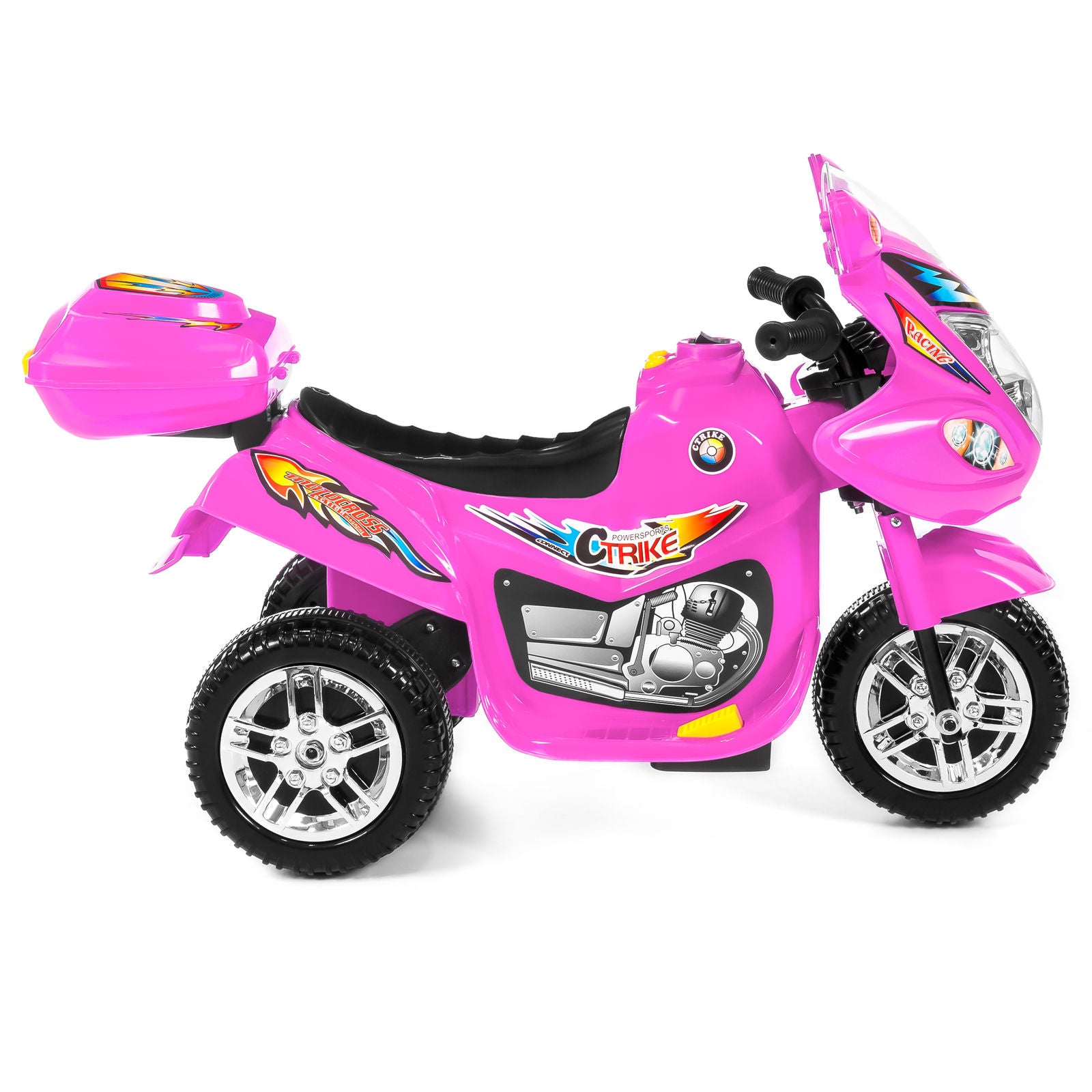 Cool Ride  3-Wheel Motorcycle For Kids - LIGHTS, MUSIC, HORN, STORAGE.