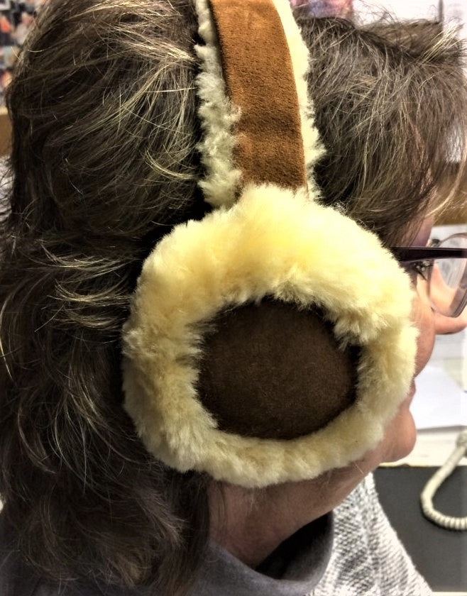 Real Handmade Sheepskin Fur Ear Muffs Cuddly Silky Ear Warmers